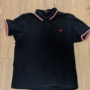 Fred Perry Polo Men's Large Black with Red and White accents